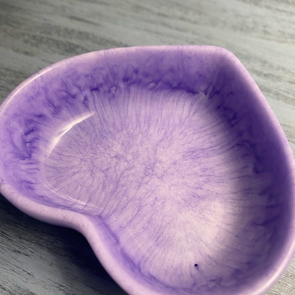 Purple and White Heart Tray - Handmade Jewelry Dish - Picture 6 of 9
